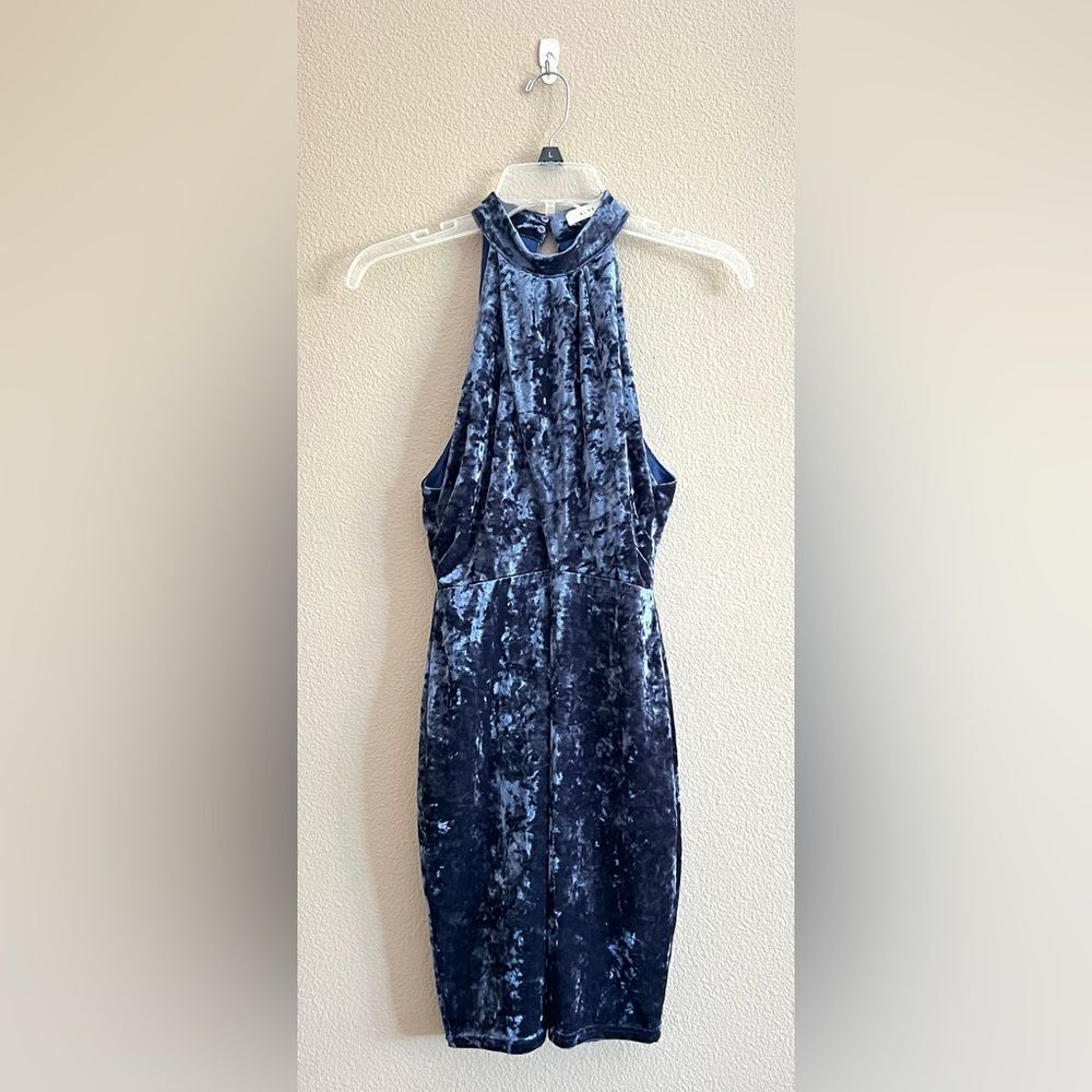 Lush Velvet Midriff Cutout Bodycon Dress